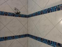 This shower design incorporated forty 3 x 6